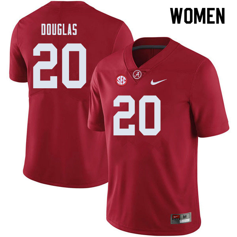 Women #20 DJ Douglas Alabama Crimson Tide College Football Jerseys Sale-Crimson